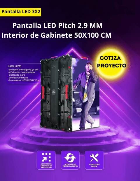pantalla led 3x2 pitch 2.9 MM Interior